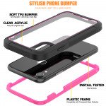 Wholesale iPhone Xr Clear Dual Defense Case (Hot Pink)